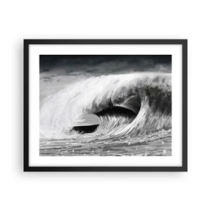Póster en marco negro - La ira del océano - 50x40 cm