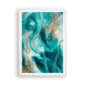 Póster en marco blanco - Río de oro - 70x100 cm