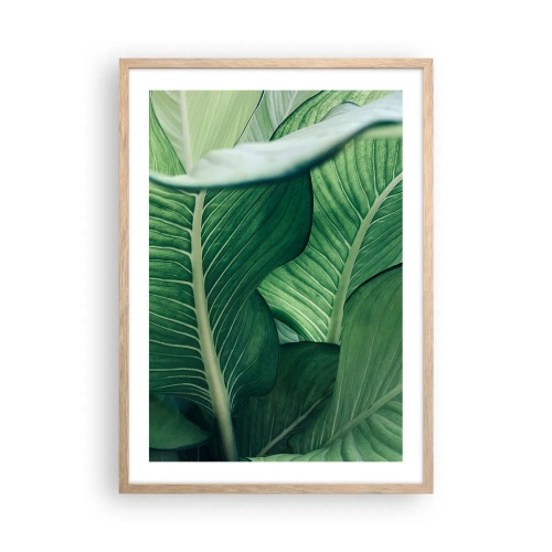 Póster en marco roble claro - Vida intensamente verde - 50x70 cm