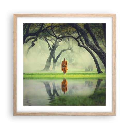 Póster en marco roble claro - En el camino de la iluminación - 50x50 cm