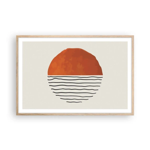 Póster en marco roble claro - En un ambiente japonés - 91x61 cm