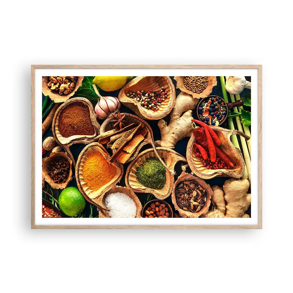 Póster en marco roble claro - Toma lo que quieras - 100x70 cm