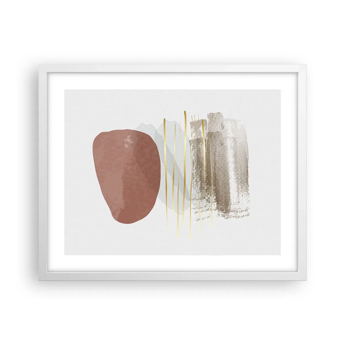 Póster en marco blanco - Una columnata abstracta - 50x40 cm