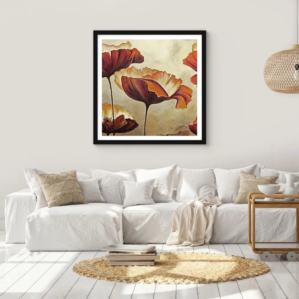 Póster en marco negro - Prado de prados - 40x40 cm