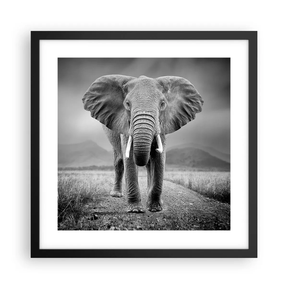 Póster en marco negro - El anfitrión da la bienvenida - 40x40 cm