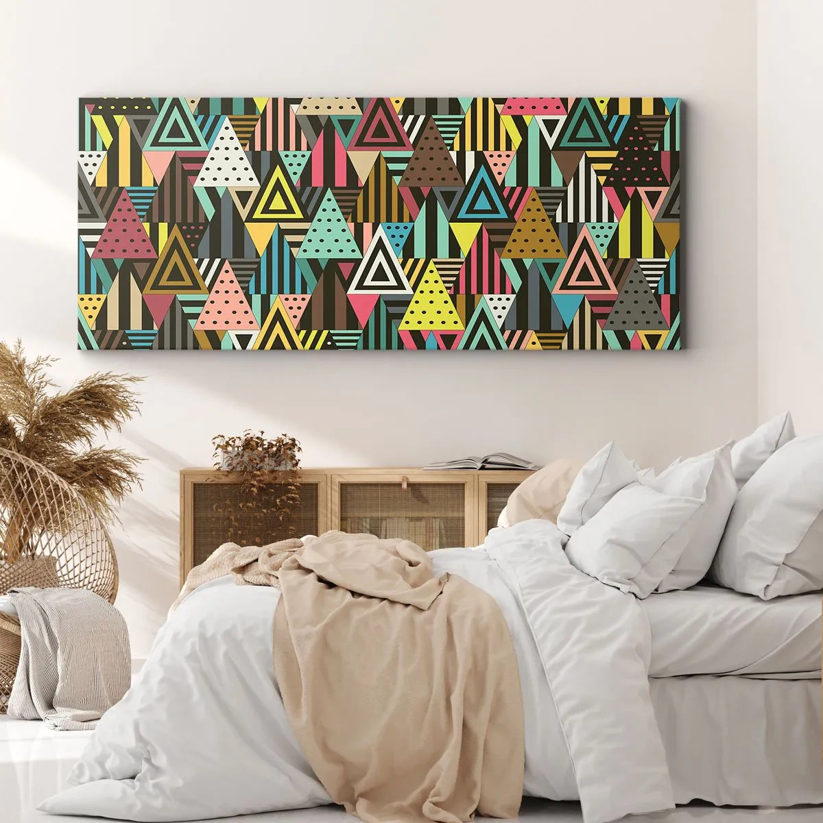Cuadro sobre lienzo - Impresión de Imagen - A ritmo de triángulo - 90x30 cm