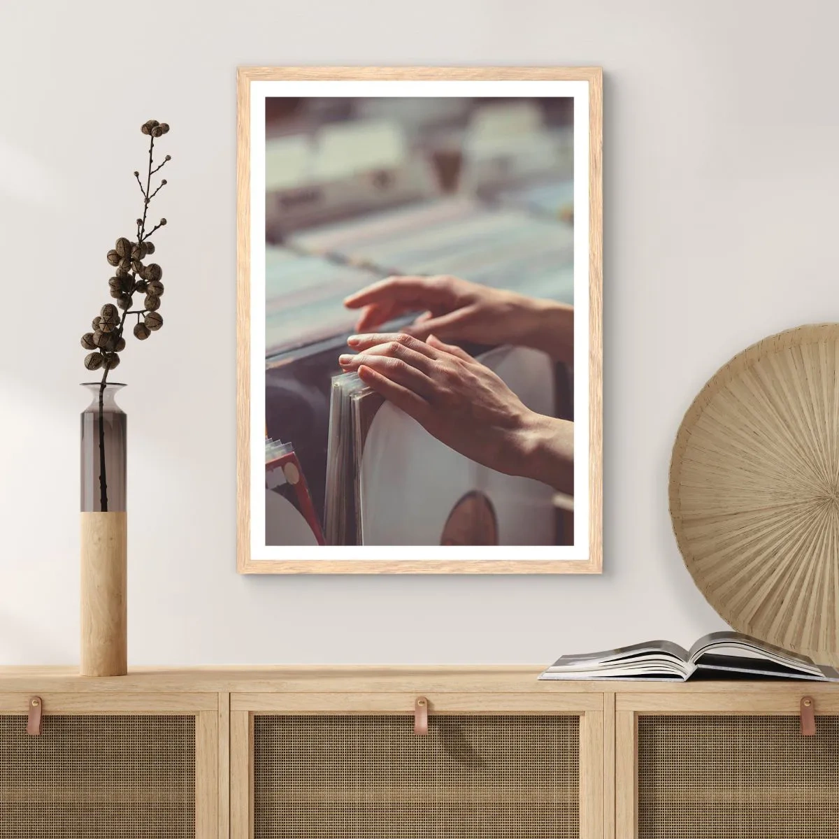 Póster en marco roble claro - En busca de emociones - 30x40 cm