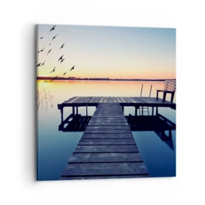 Cuadro sobre lienzo - Impresión de Imagen - Fue un buen día - 70x70 cm