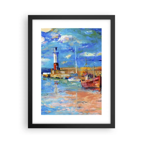 Póster en marco negro - Tarde en la bahía del arco iris - 30x40 cm