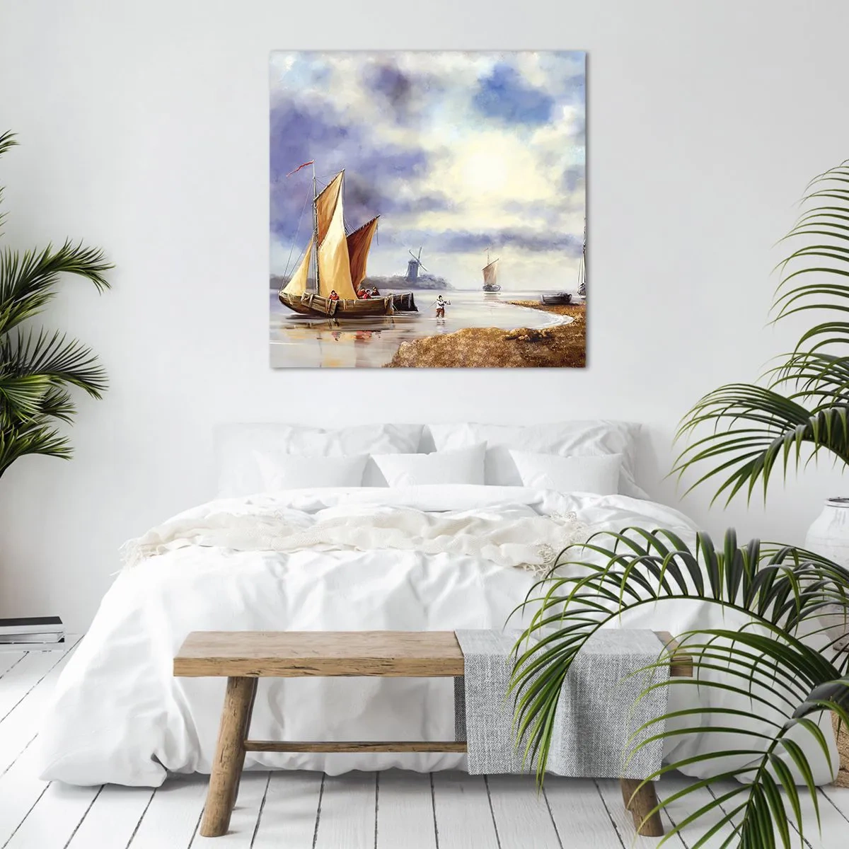Cuadro sobre lienzo - Impresión de Imagen - El regreso de los marineros - 30x30 cm