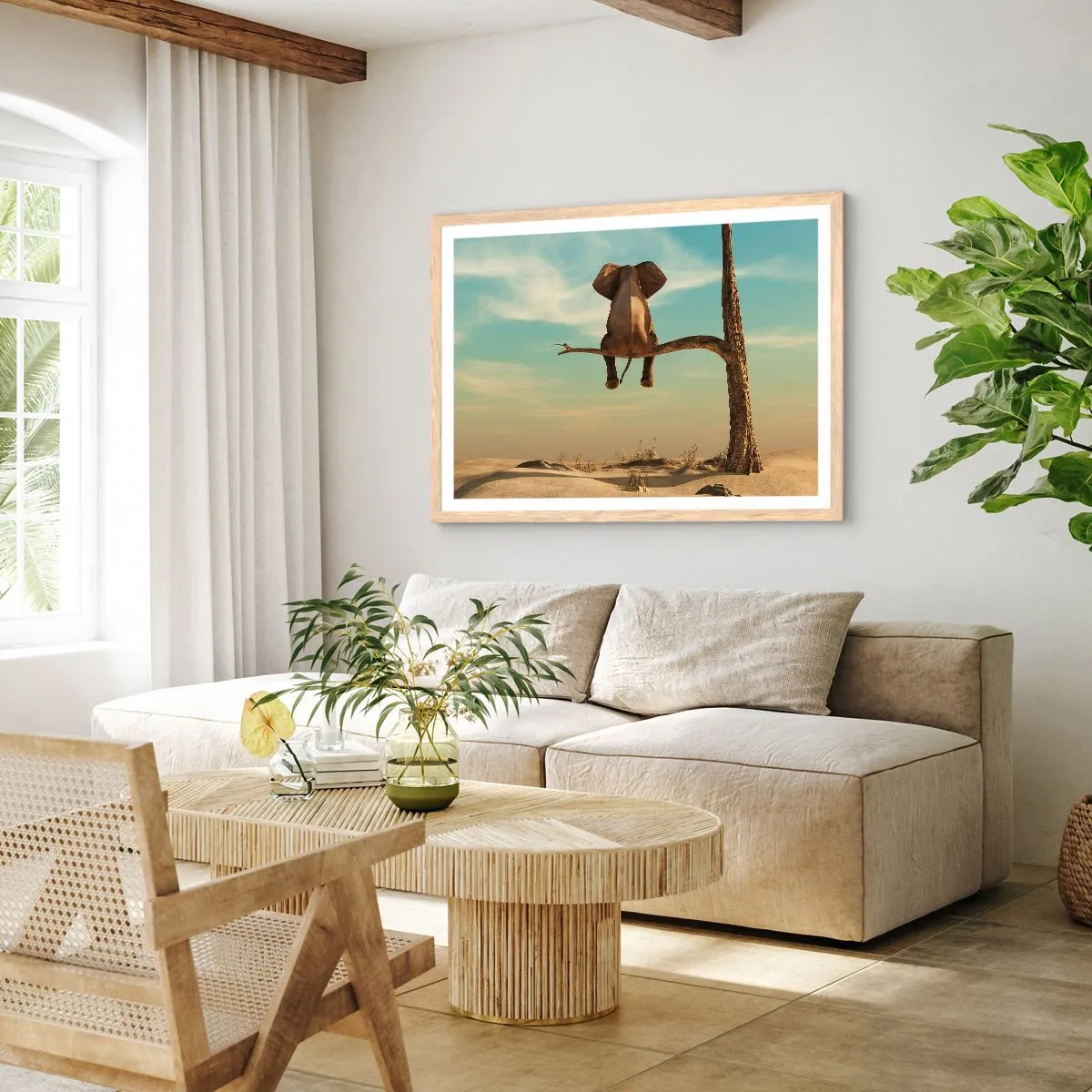 Póster en marco roble claro - Un nuevo punto de vista - 100x70 cm