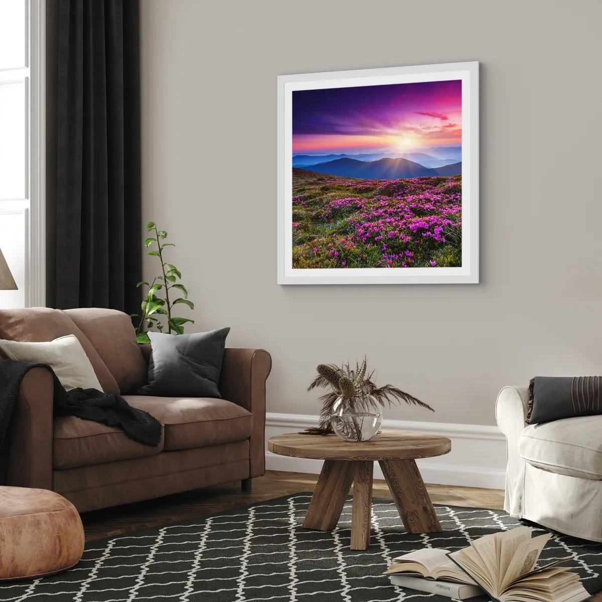 Póster en marco blanco - Dulce aroma a frescura - 60x60 cm