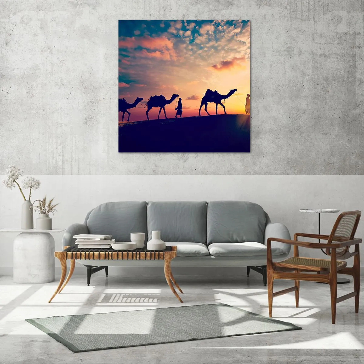 Cuadro sobre vidrio - Impresiones sobre Vidrio - El misterioso espíritu de Oriente - 70x70 cm