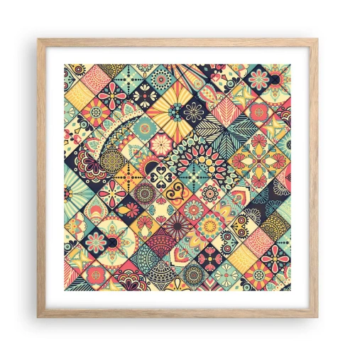 Póster en marco roble claro - Clima marroquí - 50x50 cm