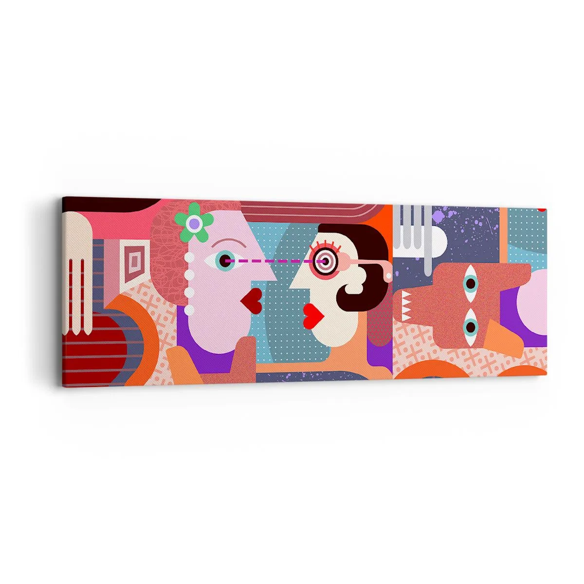 Cuadro sobre lienzo - Impresión de Imagen - Cara a cara - 90x30 cm