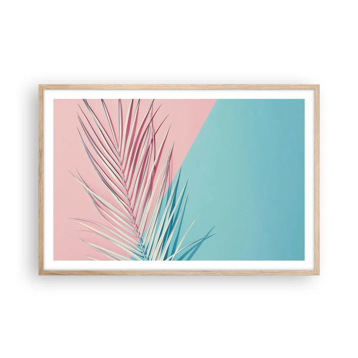 Póster en marco roble claro - Impresión tropical - 91x61 cm