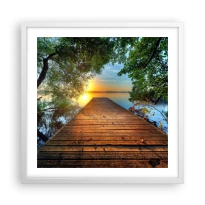 Póster en marco blanco - Tómate tu tiempo, siéntate - 50x50 cm