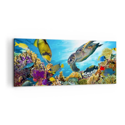 Cuadro sobre lienzo - Impresión de Imagen - Paseo del coral - 100x40 cm