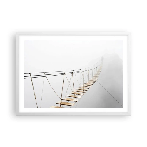 Póster en marco blanco - ¿Adónde le llevará? - 70x50 cm