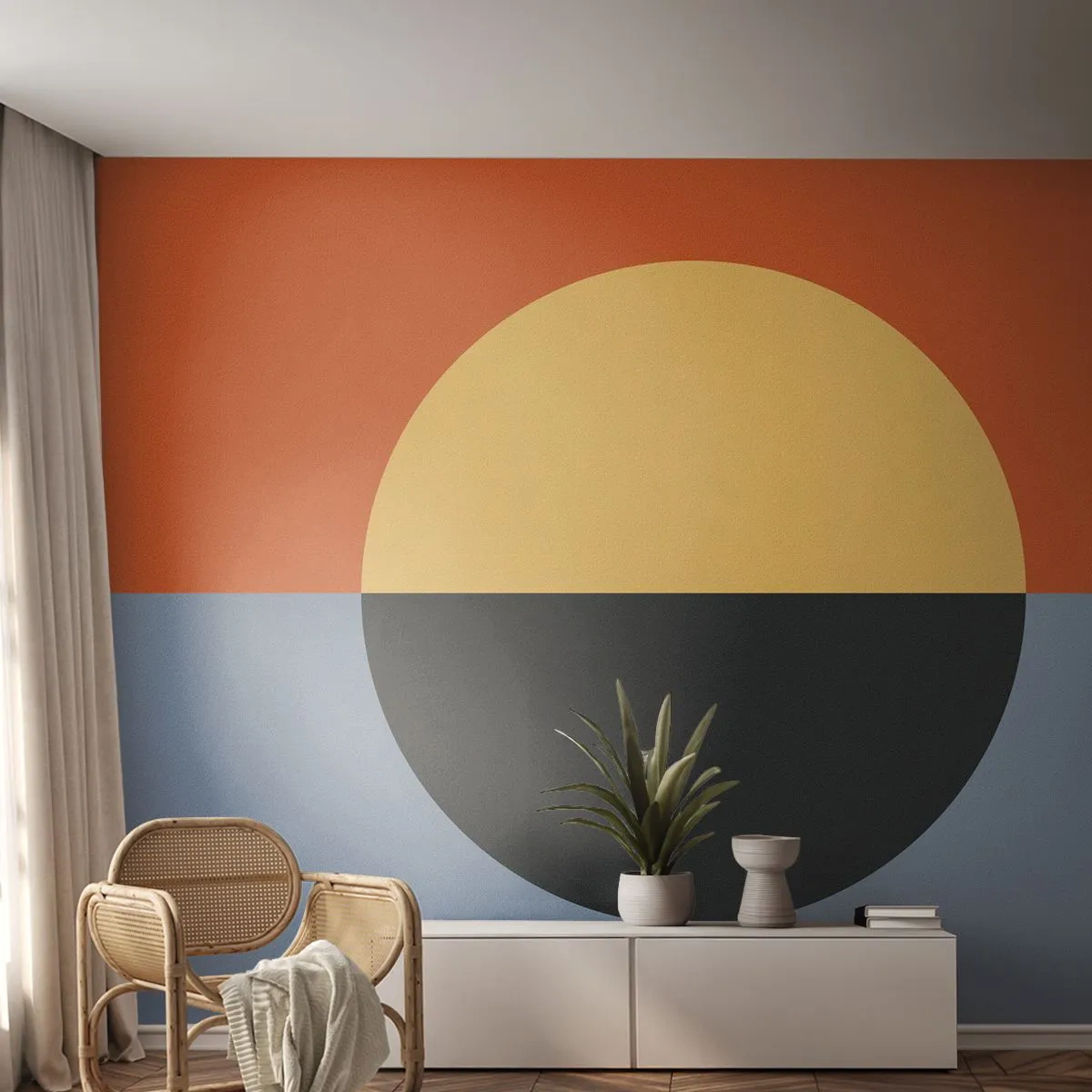 Fotomural Autadhesivo Deluxe Sticker - Una composición de calidez y frescura - Abstracción, Pedazo, Gráficos - 400x280 cm