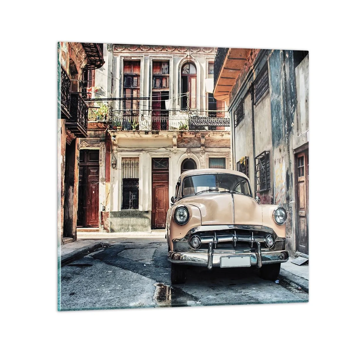 Cuadro sobre vidrio - Impresiones sobre Vidrio - Siesta en La Habana - 30x30 cm