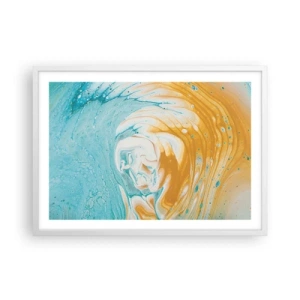 Póster en marco blanco - Remolino pastel - 70x50 cm