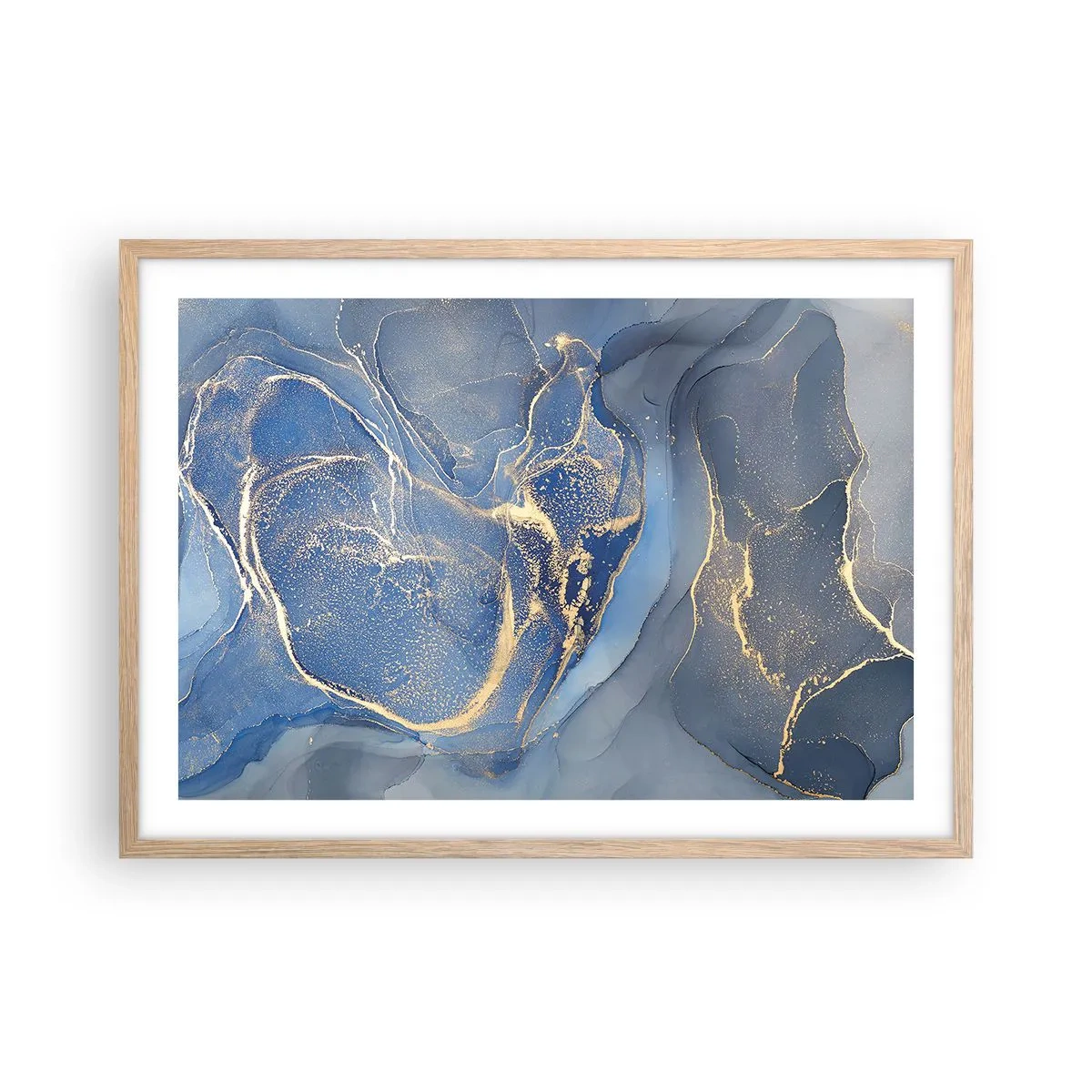 Póster en marco roble claro - Polvo de oro - 70x50 cm