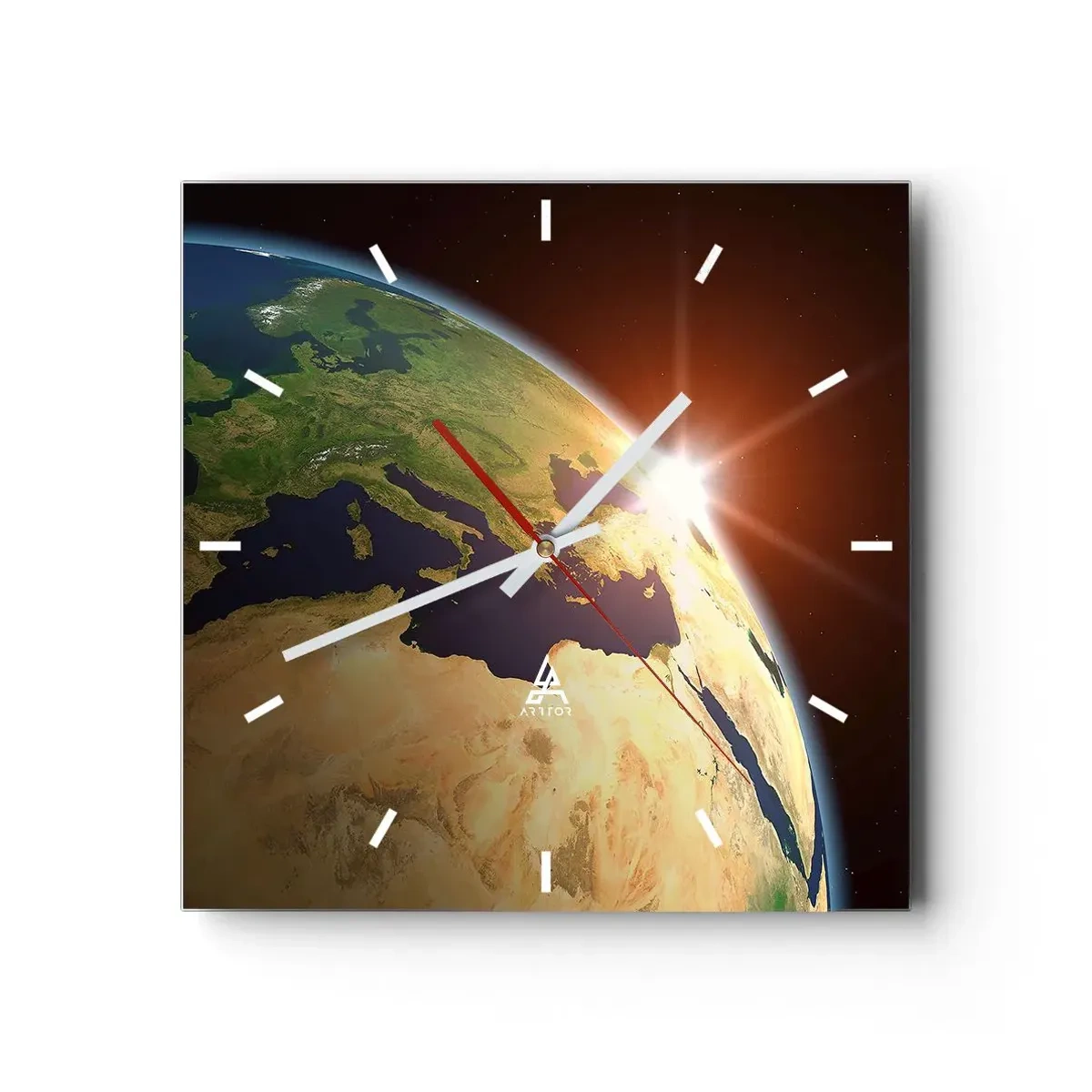 Reloj de pared - Reloj de vidrio - Amanecer - 40x40 cm