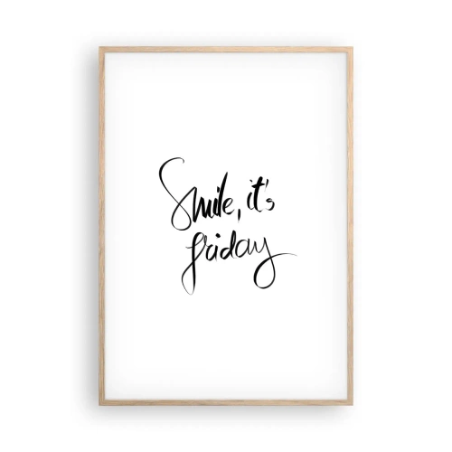 Póster en marco roble claro - La verdadera alegría - 70x100 cm