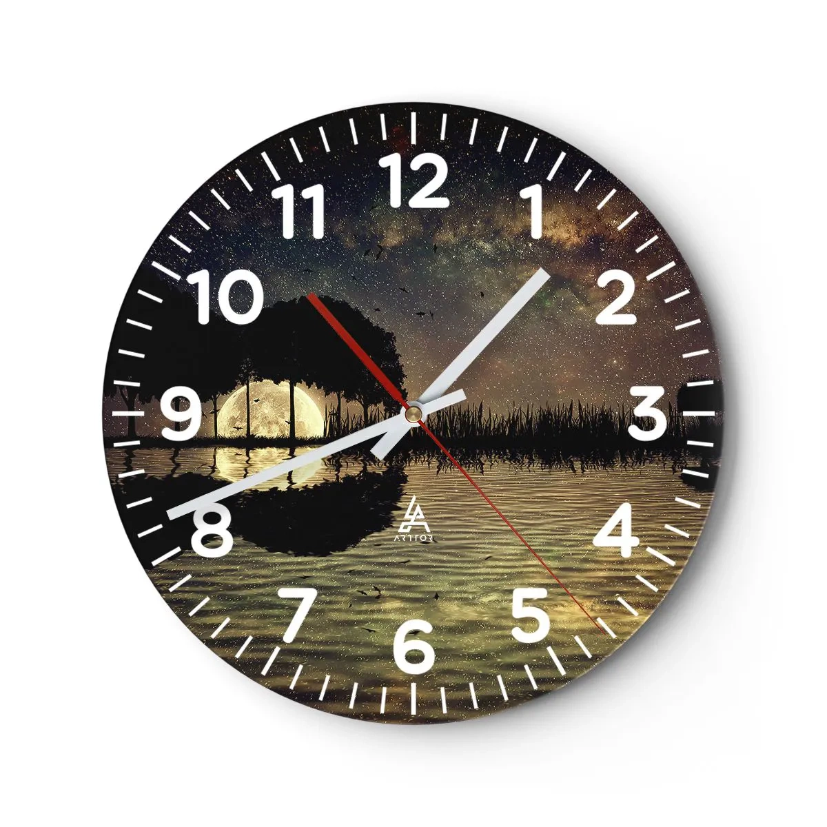 Reloj de pared - Reloj de vidrio - Noche en el fin del mundo - 40x40 cm