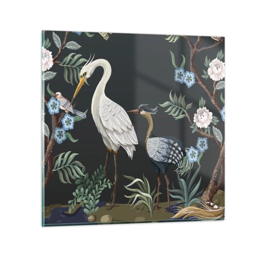 Cuadro sobre vidrio - Impresiones sobre Vidrio - Desfile de aves - 30x30 cm