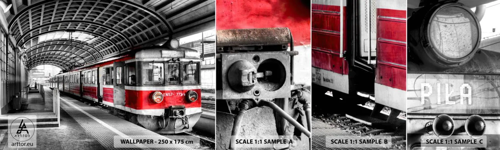 Muestra De Fotomural Standard Eco - ¿El viaje de su vida? - Tren de pasajeros, Estación de ferrocarril, Plataforma - 100x30 cm