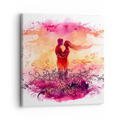 Cuadro sobre lienzo - Impresión de Imagen - ¡Un solo corazón! Necesito tan poco para ser feliz… - 30x30 cm