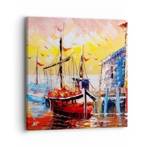 Cuadro sobre lienzo - Impresión de Imagen - Feliz regreso - 40x40 cm