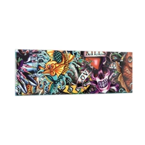 Cuadro sobre vidrio - Impresiones sobre Vidrio - El sueño de un tatuador - 90x30 cm