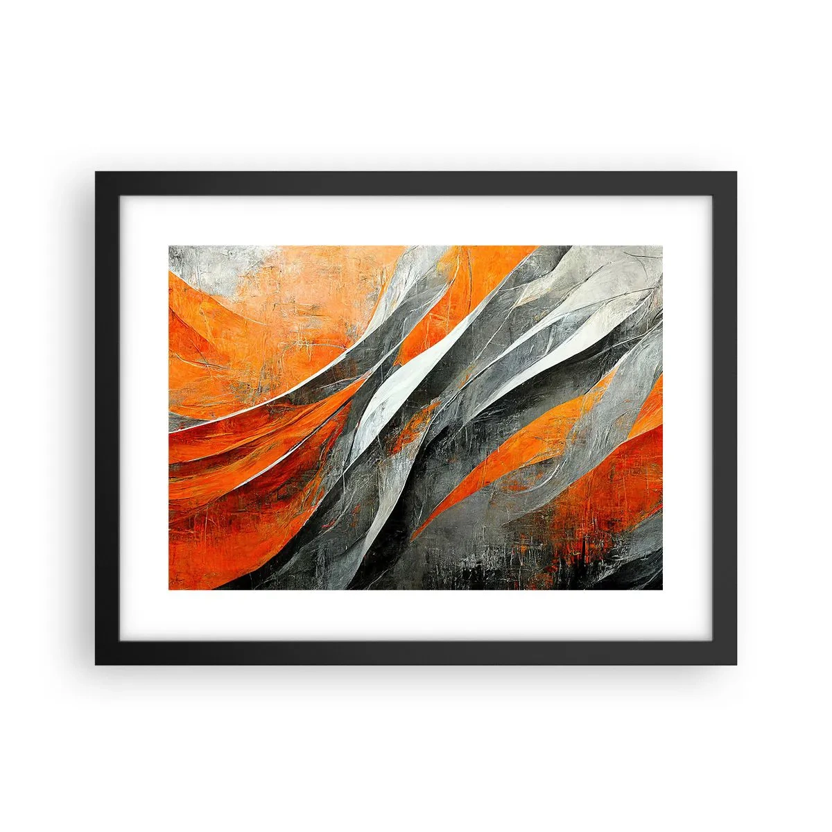 Póster en marco negro - Calor y frío - 40x30 cm