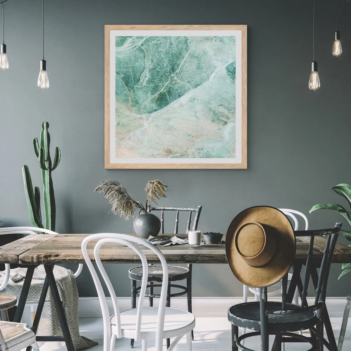 Póster en marco roble claro - El noble frescor de la piedra - 30x30 cm