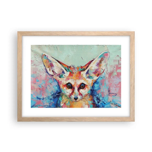 Póster en marco roble claro - Mirada penetrante - 40x30 cm