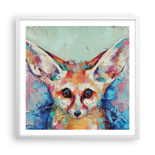 Póster en marco blanco - Mirada penetrante - 60x60 cm