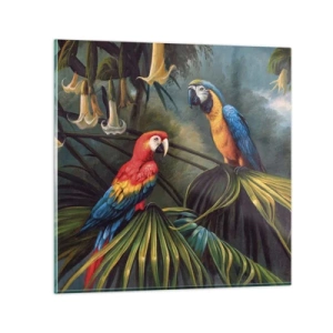 Cuadro sobre vidrio - Impresiones sobre Vidrio - Romanticismo en los trópicos - 70x70 cm