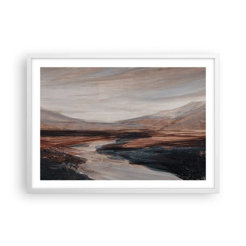 Póster en marco blanco -  Valle apacible - 70x50 cm