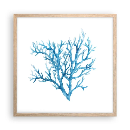 Póster en marco roble claro - Filigrana marina - 50x50 cm
