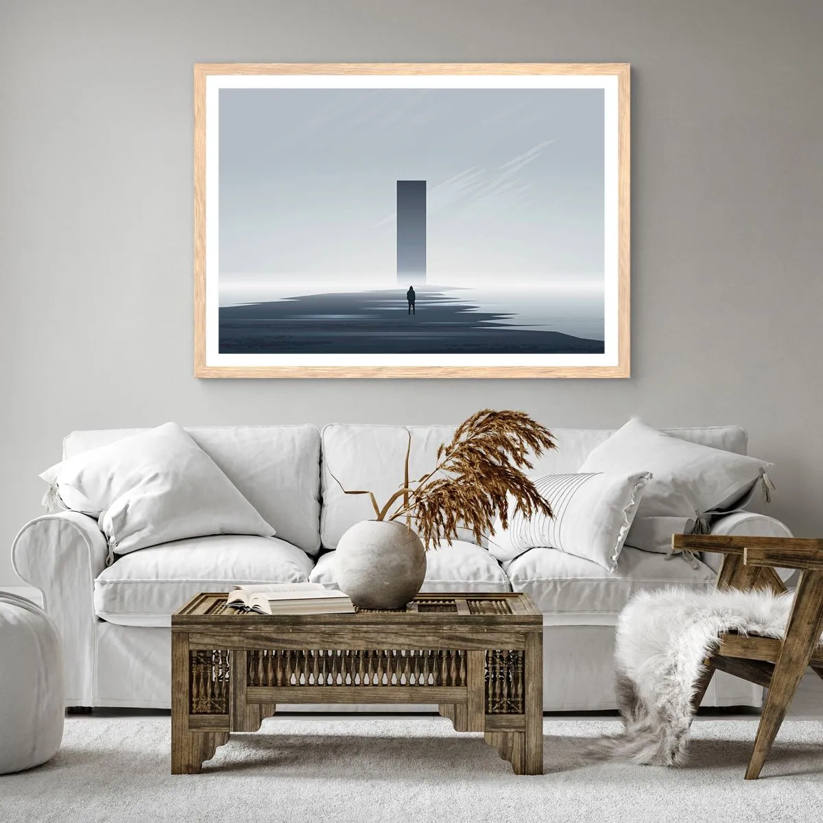 Póster en marco roble claro - ¿Oportunidad o amenaza? - 70x50 cm