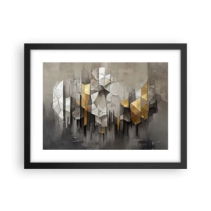 Póster en marco negro - Composición hecha de hielo y luz - 40x30 cm