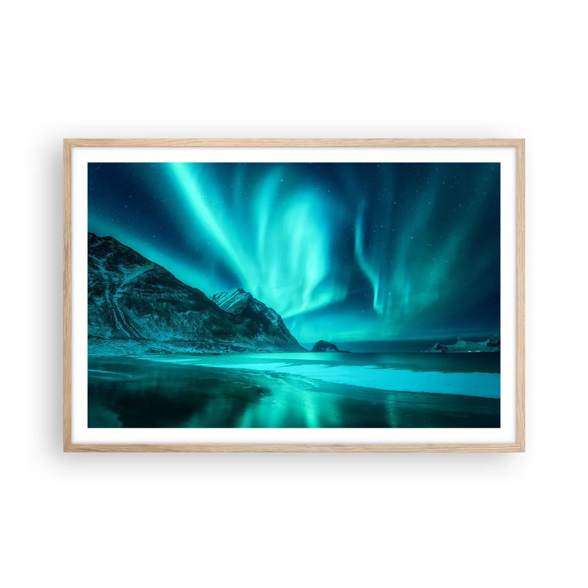 Póster en marco roble claro - Maravillas del norte - 91x61 cm