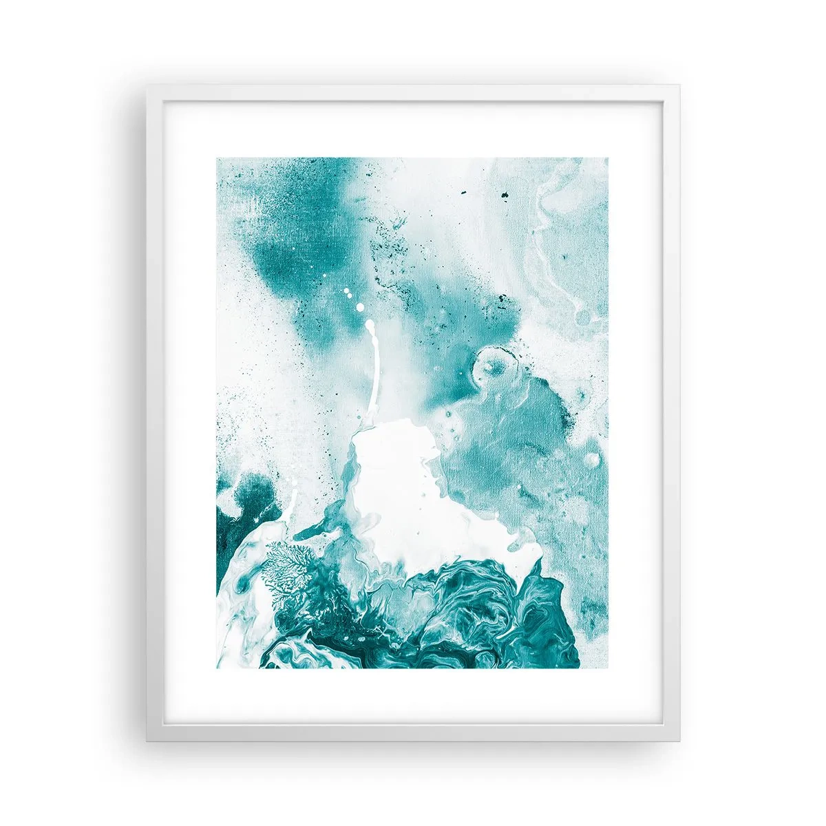 Póster en marco blanco - Remansos de azul - 40x50 cm