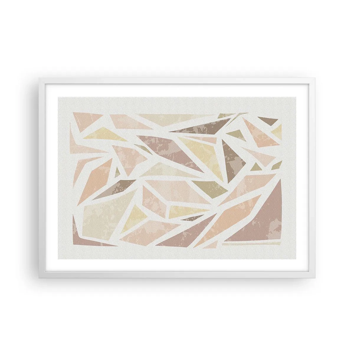 Póster en marco blanco - Composición de vidrieras - 70x50 cm