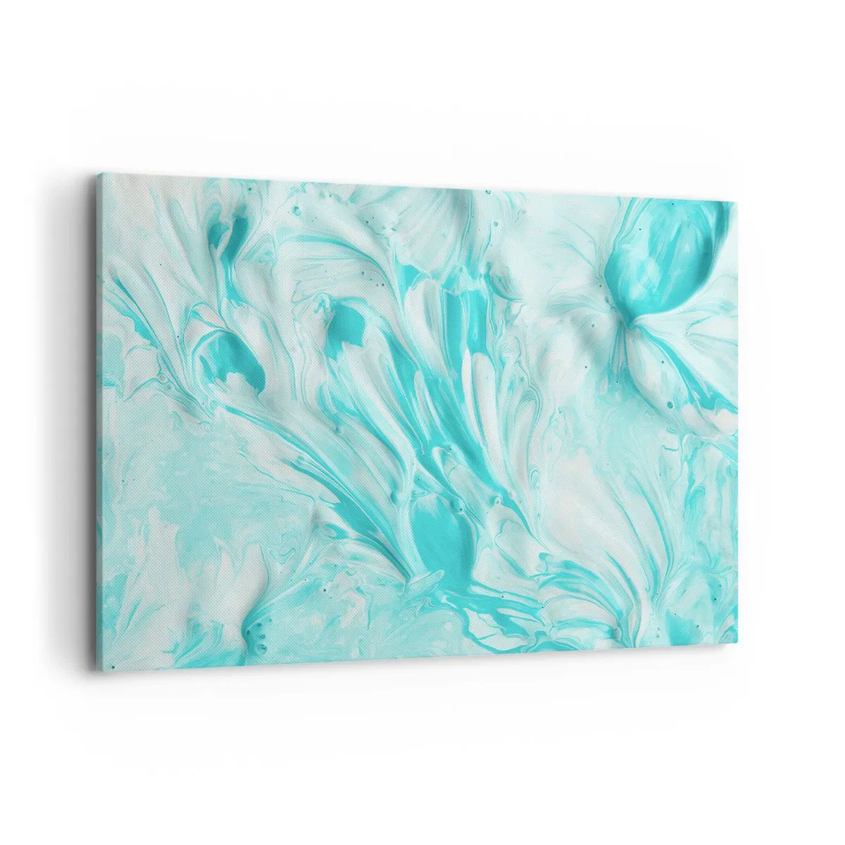 Cuadro sobre lienzo - Impresión de Imagen - Un motivo abstracto en tonos pastel de azul y blanco. - 100x70cm - Juntos para siempre - Decoración de pared moderna para salón y dormitorio ARTTOR