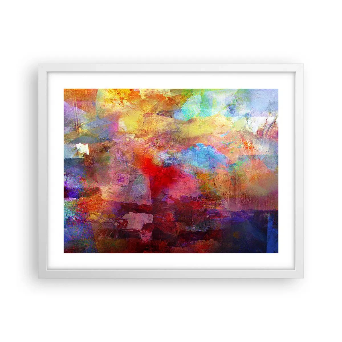 Póster en marco blanco - Mira dentro del arco iris - 50x40 cm
