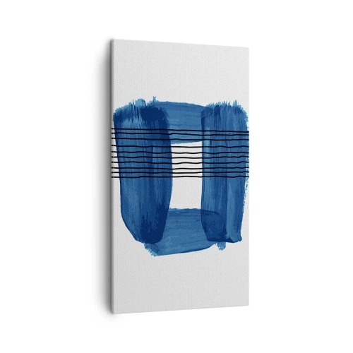 Cuadro sobre lienzo - Impresión de Imagen - Composición azul y negra - 45x80 cm